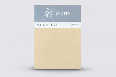 Простыня из сатина Моноспейс Ecotex 1,5 спальная кремовая