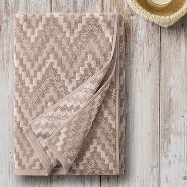 Сиена полотенце махровое 70х140 мокко/светло-бежевый Самойловский текстиль