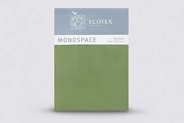 Простыня из сатина Моноспейс Ecotex 1,5 спальная зеленая