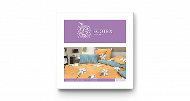 Плюмерия постельное бельё из сатина Harmonica Ecotex 2 спальное с простынёй на резинке