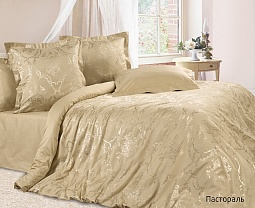 Пастораль постельное бельё из сатин-жаккарда Estetica Ecotex 2 спальное с европростынёй в подарочном чемодане