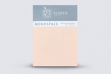 Простыня на резинке Моноспейс Ecotex 90*200*23 пудровая