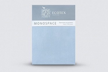 Простыня на резинке Моноспейс Ecotex 200*200*23 серо-голубая