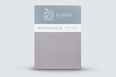 Наволочки из сатина Моноспейс Ecotex 2шт. 70*70 серый