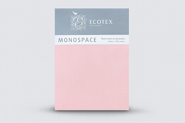 Простыня на резинке из сатина Моноспейс Ecotex 140*200*23 светло-розовая