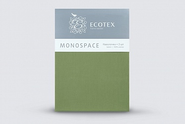 Наволочки из сатина Моноспейс Ecotex 2шт. 70*70 зеленый