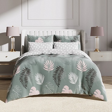 Коломбина постельное бельё из сатина Harmonica Ecotex 2 спальное с европростынёй