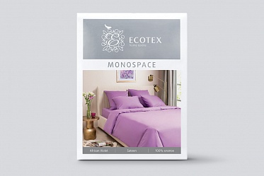 Фиолетовый постельное бельё из сатина Моноспейс Ecotex 2 спальное с европростыней