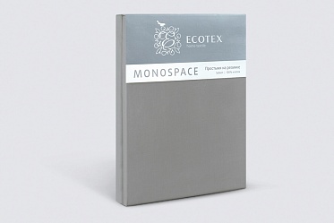 Простыня на резинке из сатина Моноспейс Ecotex 180*200*23 антрацит