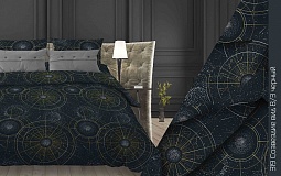 319 Созвездие (черный) постельное белье из бязи Бояртекс 1,5 спальное