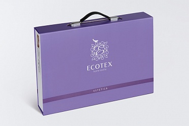 Карингтон постельное бельё из сатин-жаккарда Estetica Ecotex 2 спальное с европростынёй в подарочном чемодане