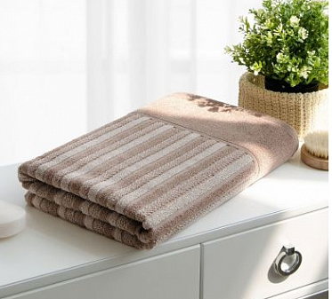 Полотенце «Самойловский Текстиль» махровое 50/90 420Г/М2 Сиена Вид 3 Цвет Мокко/светло-бежевый