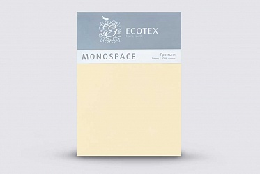 Простыня из сатина Моноспейс Ecotex 1,5 спальная ванильная