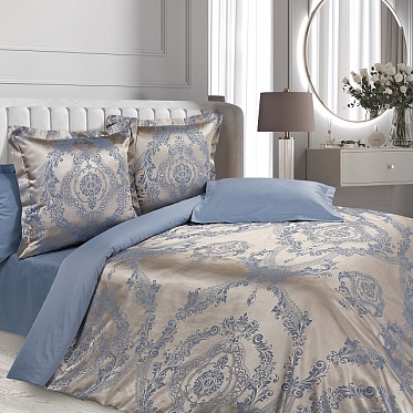 Клермон постельное бельё из сатин-жаккарда евро в подарочном чемодане
