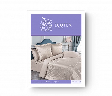 Фреско постельное бельё из сатин-жаккарда Estetica Ecotex 2 спальное с европростынёй