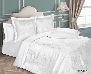 Орнелла постельное бельё из сатин-жаккарда Estetica Ecotex 2 спальное с европростынёй