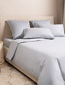 Серый постельное бельё из сатина Моноспейс Ecotex 2 спальное с европростыней