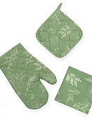 Ботаника грин набор для кухни 3 предмета (рукавичка-прихватка, прихватка, декор.полотенце)