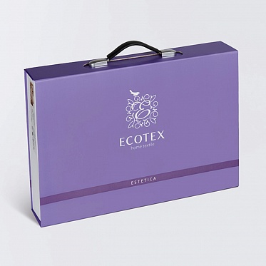 Амариллис постельное бельё из сатин-жаккарда Estetica Ecotex 2 спальное с европростынёй в подарочном чемодане