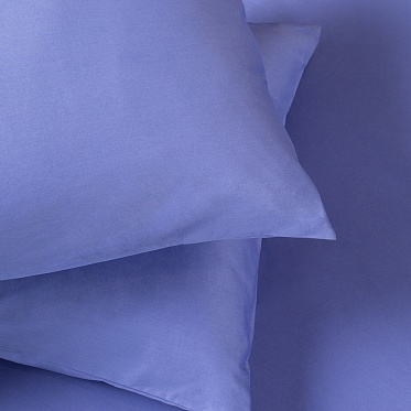 Синий постельное бельё из сатина Моноспейс Ecotex семейное