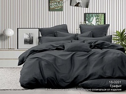 18-0201 (графитовый) постельное белье из страйп-сатина Бояртекс евро