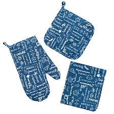 Индиго (ПК) набор для кухни 3 предмета (рукавичка-прихватка, прихватка, декор.полотенце)
