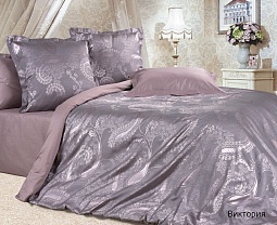 Виктория постельное бельё из сатин-жаккарда Estetica Ecotex 2 спальное с европростынёй в подарочном чемодане