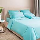 Простыня из сатина Моноспейс Ecotex 1,5 спальная бирюзовая