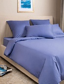 Синий постельное бельё из сатина Моноспейс Ecotex евро