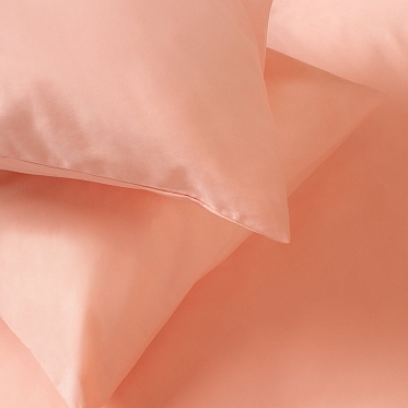 Персиковый постельное бельё из сатина Моноспейс Ecotex 1,5 спальное
