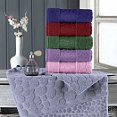 Полотенце махровое Luxor  50х90   серо-голубой  диз.Коаст