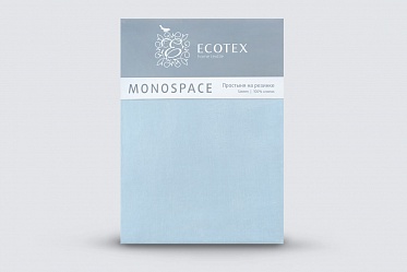 Простыня на резинке Моноспейс Ecotex 90*200*23 голубая