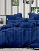 19-4044 (синий) постельное белье из страйп-сатина Бояртекс 2 спальное с европростынёй