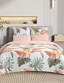 Пуансеттия постельное бельё из сатина Harmonica Ecotex евро