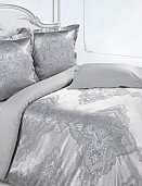 Миледи постельное бельё из сатин-жаккарда Estetica Ecotex 2 спальное с европростынёй в подарочном чемодане
