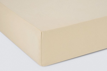 Простыня на резинке трикотажная 160х200х20 бежевая