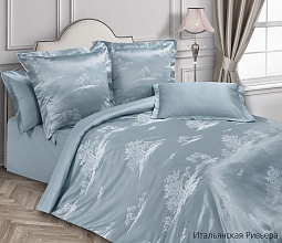 Итальянская Ривьера постельное бельё из сатин-жаккарда Estetica Ecotex 2 спальное с европростынёй