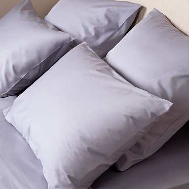 Темно-серый постельное бельё из сатина Моноспейс Ecotex 2 спальное с европростыней