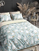 КПБ 1,5 сп. поплин тинейджер Бояртекс Гуси мятка  