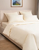 Ванильный постельное бельё из сатина Моноспейс Ecotex 2 спальное с европростыней