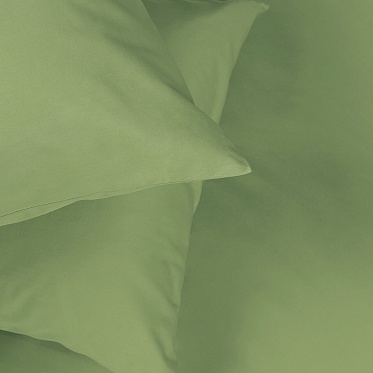 Зеленый постельное бельё из сатина Моноспейс Ecotex 2 спальное с европростыней