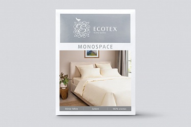 Ванильный постельное бельё из сатина Моноспейс Ecotex семейное