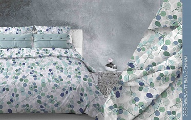 288 Эвкалипт, синий постельное белье из бязи Бояртекс 1,5 спальное