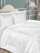 Орнелла постельное бельё из сатин-жаккарда Estetica Ecotex 2 спальное с европростынёй в подарочном чемодане