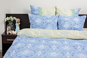 Восточная Принцесса Синяя постельное бельё из поплина Ночь Нежна семейное