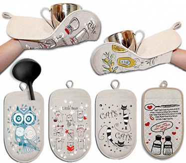 Прихватка-саше 17х27 полулён в ассортименте