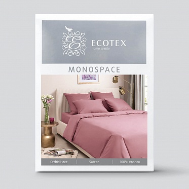 Бузина постельное бельё из сатина Моноспейс Ecotex 2 спальное с европростыней