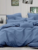 16-4019 (голубой) постельное белье из страйп-сатина Бояртекс 2 спальное с европростынёй