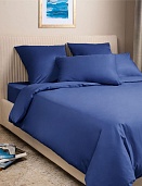 Темно-синий постельное бельё из сатина Моноспейс Ecotex семейное
