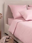 Простыня из сатина Моноспейс Ecotex 1,5 спальная светло-розовая